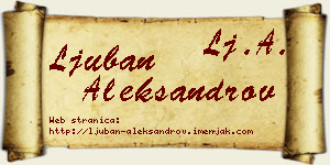 Ljuban Aleksandrov vizit kartica